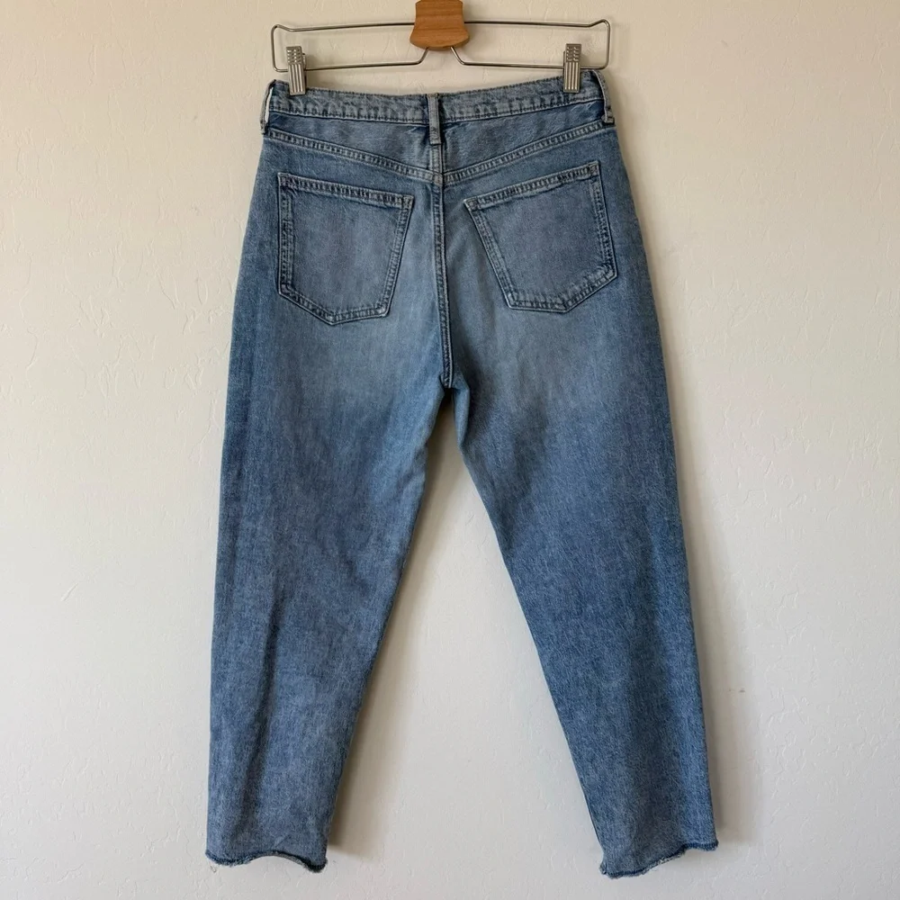 Gap Denim Girls Boho Medium Wash Distressed Mom Jeans Size 18